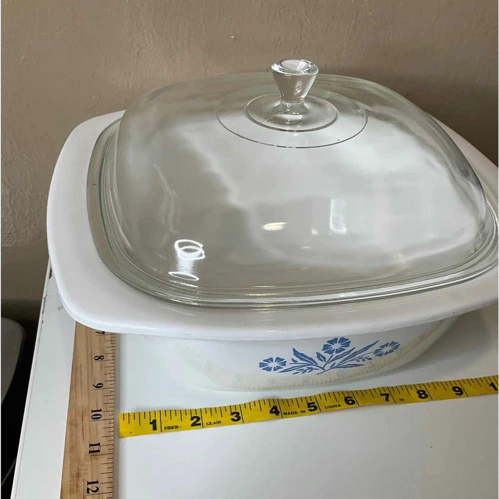 Vtg Corning Ware Cornflower Dutch Oven 4 Quarts W/Lid P-34-B Cottagecore USA 60s